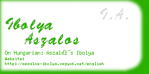 ibolya aszalos business card